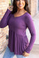 Long Sleeve Sarah Ruffle - Purple