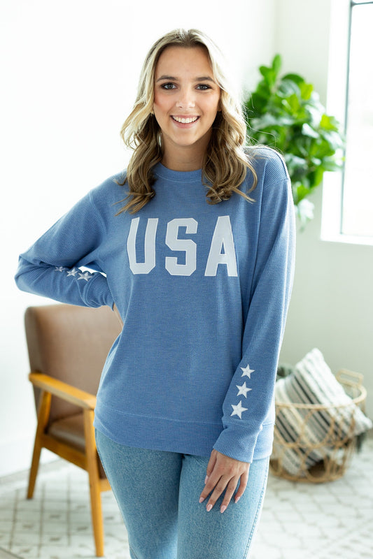 USA Pullover - Blue