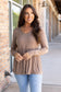 Long Sleeve Sarah Ruffle - Mocha