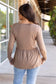 Long Sleeve Sarah Ruffle - Mocha