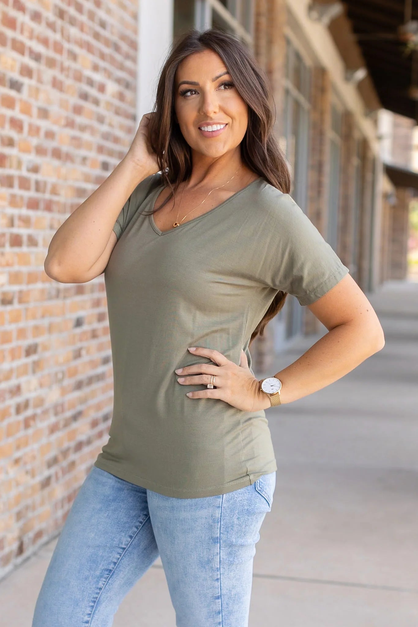 Chloe Cozy Tee - Olive