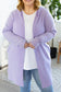 Claire Hooded Waffle Cardigan - Purple