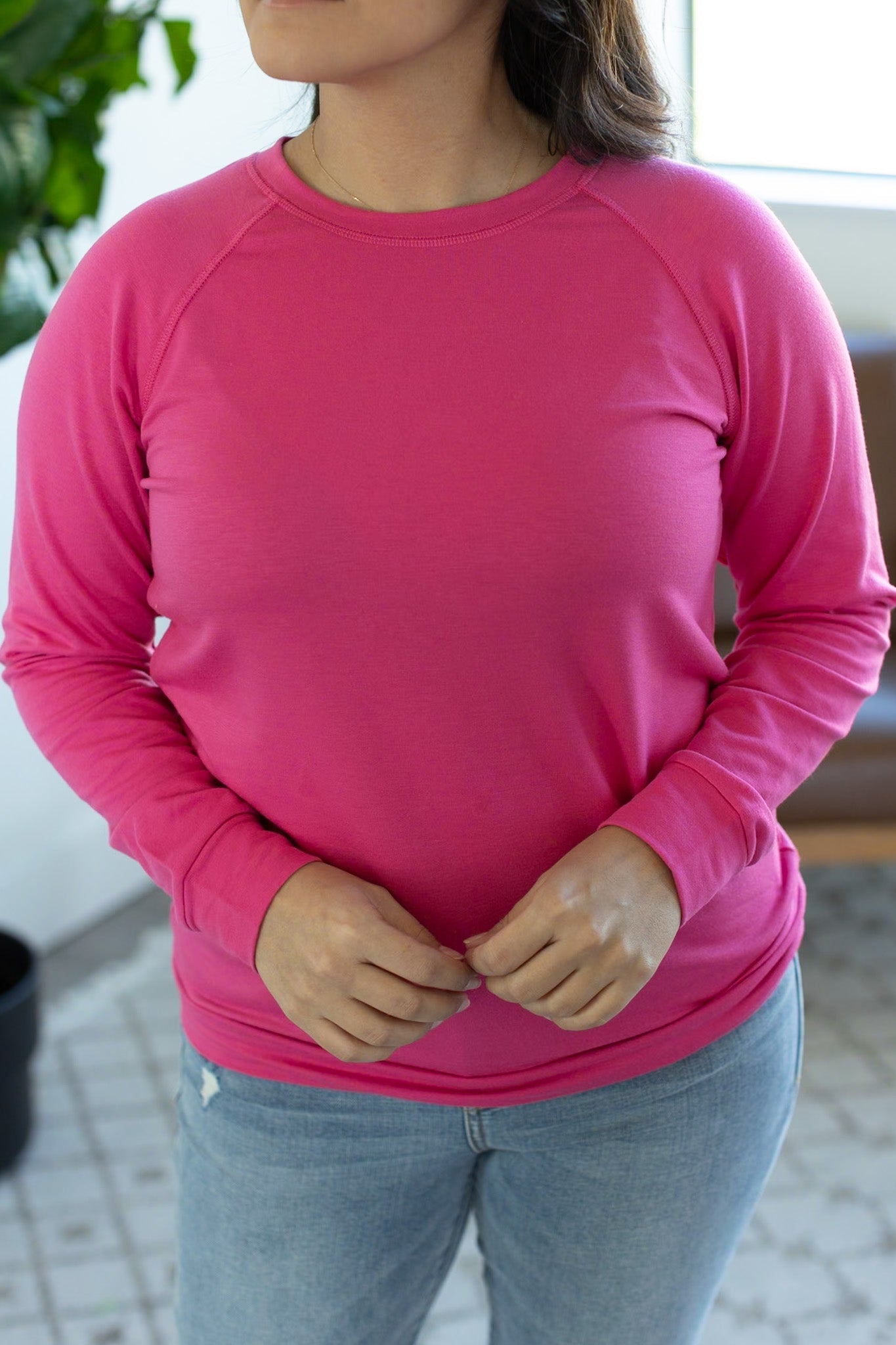 Kayla Lightweight Pullover - Hot Pink