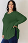 Ribbed Round Neck Slit T-Shirt - 5 Colors