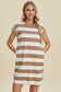 Striped Cap Sleeve Dress With Pockets- 3 Colors