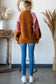 Color Block Faux Fur Raglan Sleeve Sweatshirt - Brown