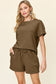 Texture Short Sleeve T-Shirt and Drawstring Shorts Set - 5 Colors