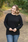 Corrine Ribbed Pullover Top - Black