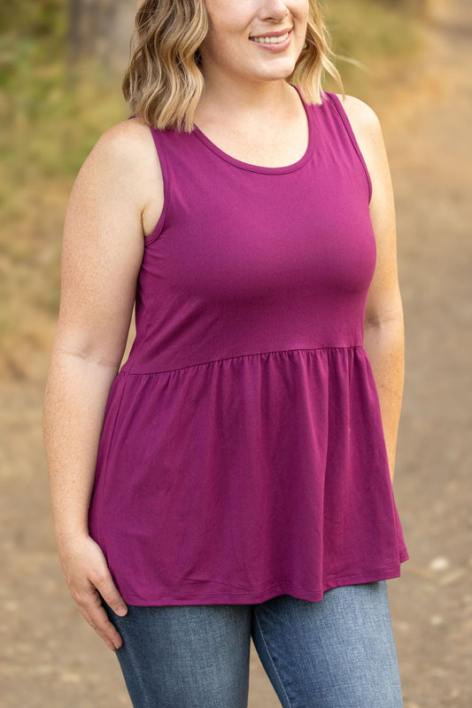 Renee Ruffle Tank - Dark Purple