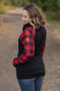 Zoey ZipCowl Sweatshirt - Black and Buffalo Plaid