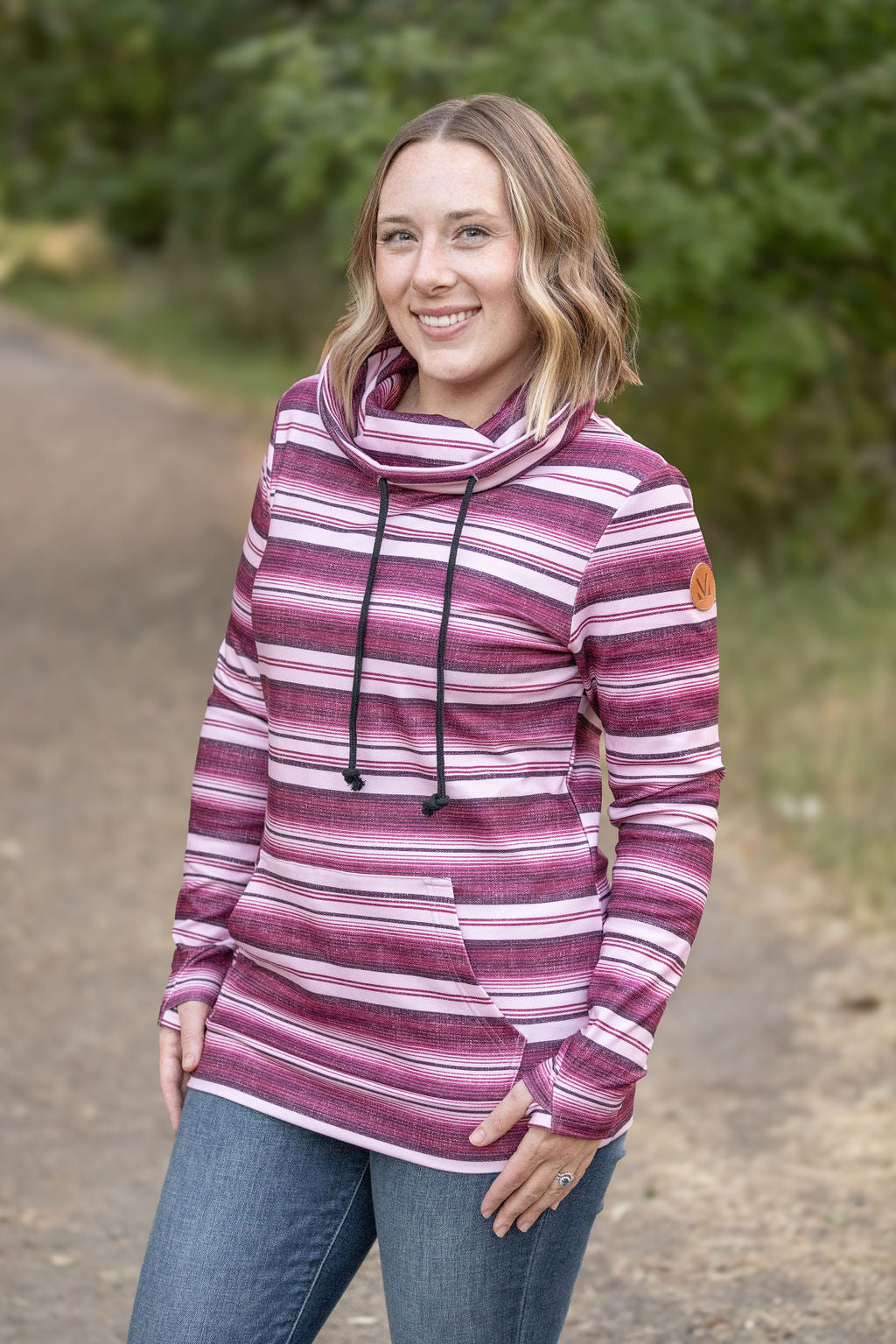 Soft Funnel Neck - Berry Serape