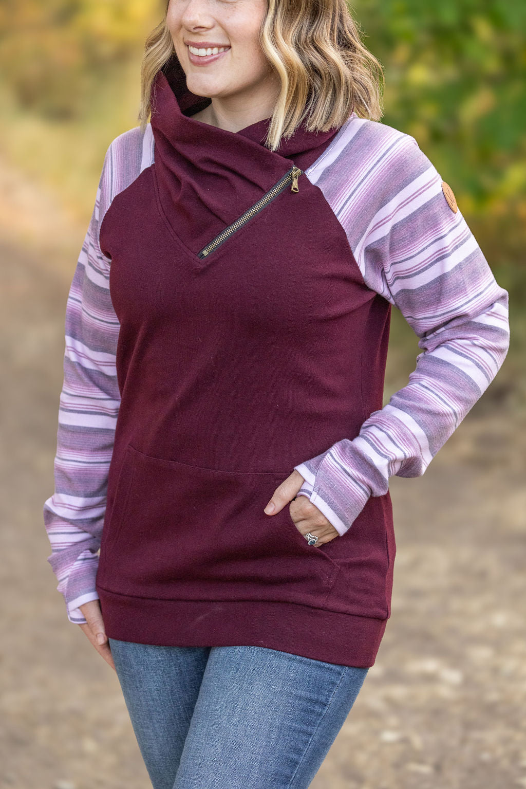 Classic Zoey ZipCowl Sweatshirt - Berry Serape