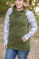 Zoey ZipCowl Sweatshirt - Olive and Boho Floral