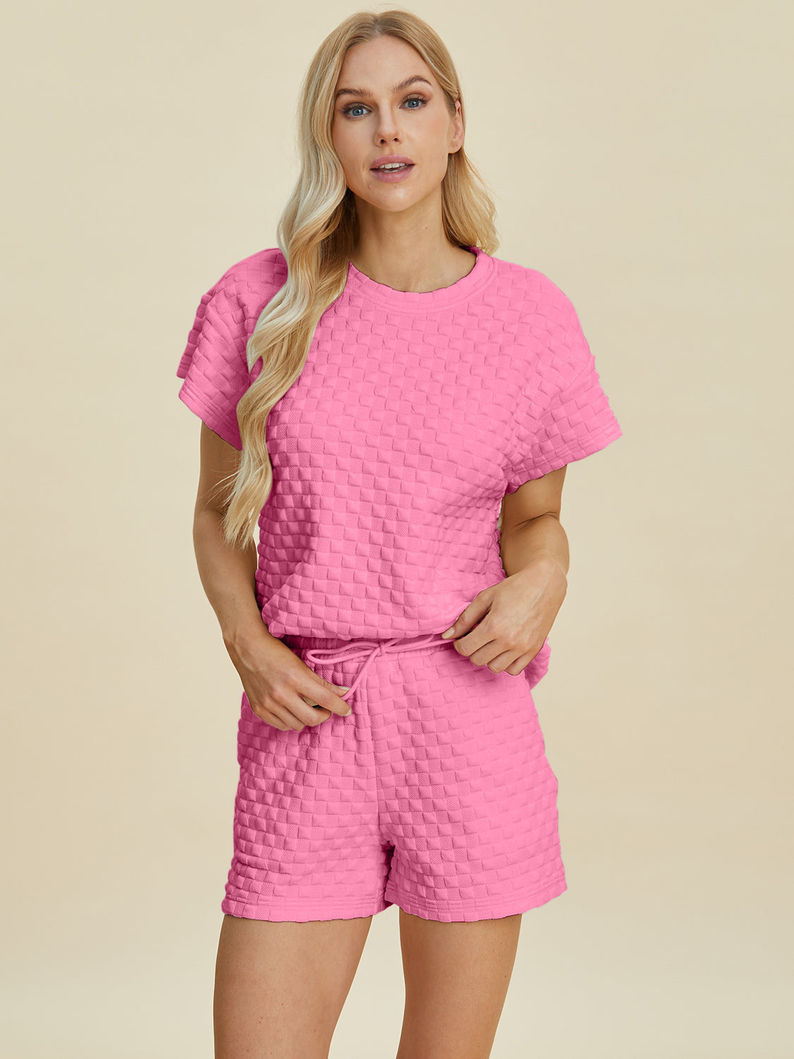 Texture T-Shirt and Shorts Set - 3 Colors