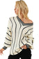 Preppy V Neck Loose Tunic Sweater -2 Colors