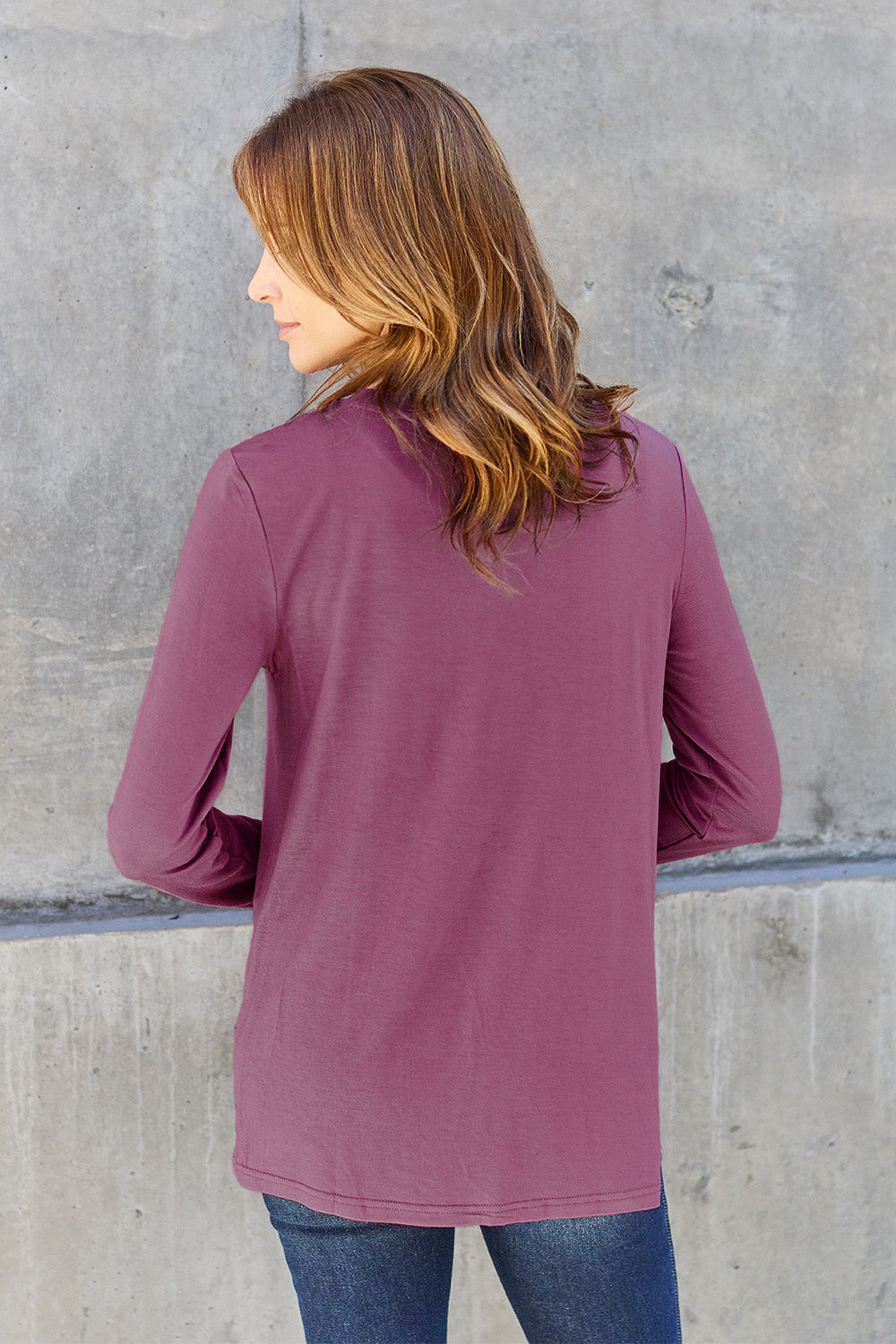 Round Neck Long Sleeve Top - 5 Colors