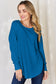 Ribbed Round Neck Slit T-Shirt - 5 Colors