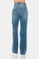 Judy Blue High Waist Tummy Control Cut Raw Hem Straight Jeans