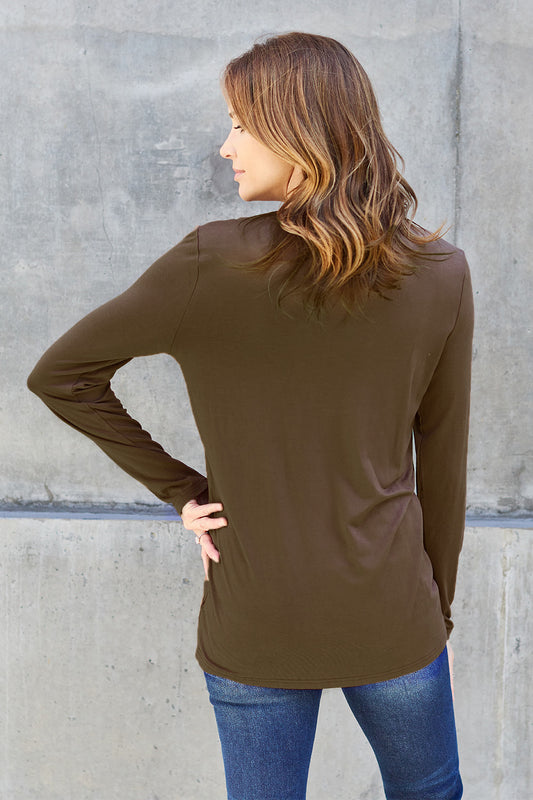 Round Neck Long Sleeve Top - 5 Colors