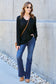 V-Neck Long Sleeve Top - 5 Colors