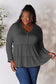Half Button Long Sleeve Ruffle Hem Blouse - 7 Colors