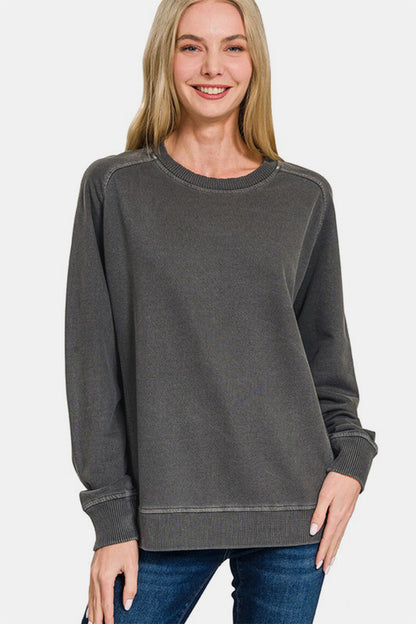 Pigment Dyed French Terry Sweatshirt - Black