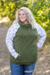 Zoey ZipCowl Sweatshirt - Olive and Boho Floral