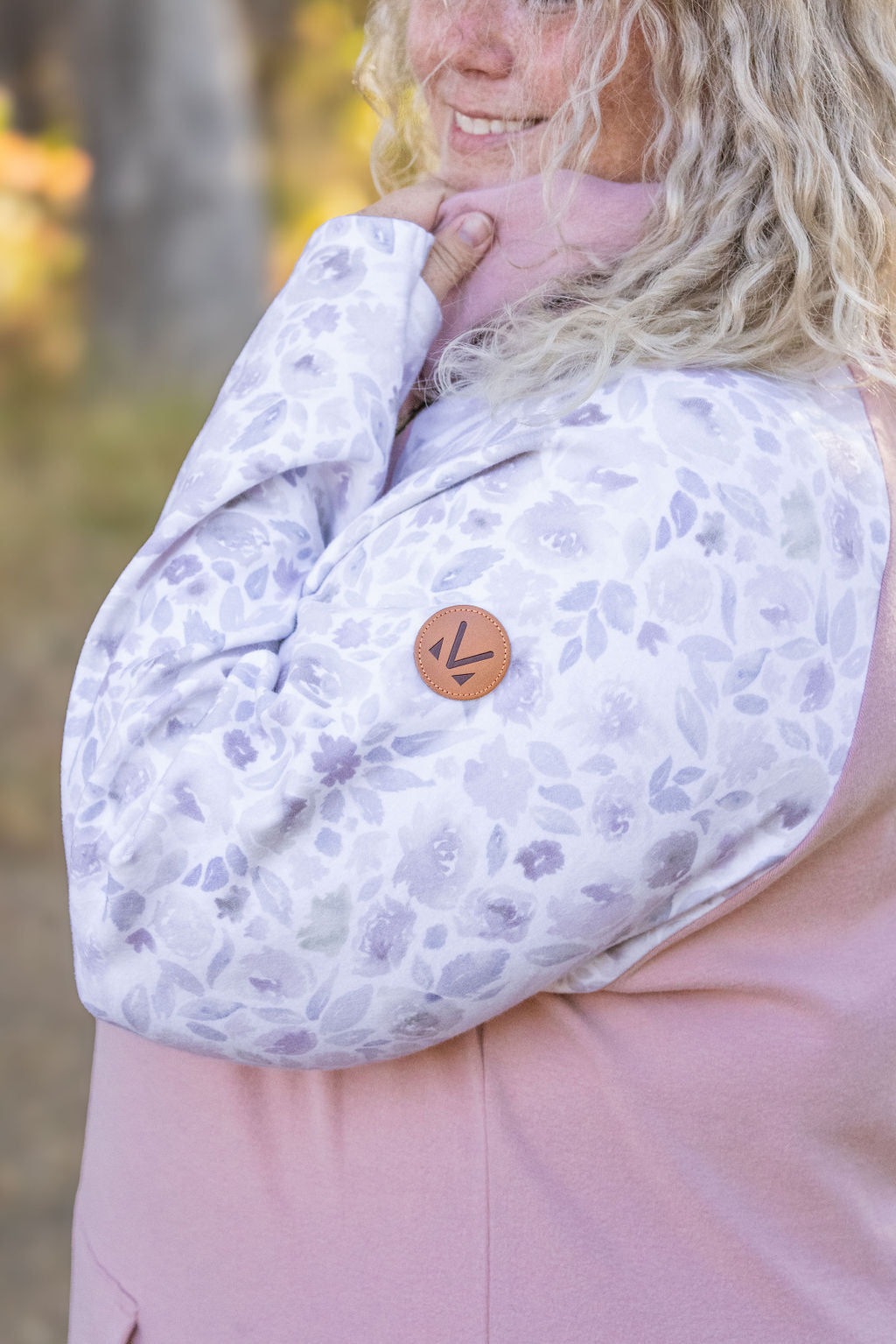 Zoey ZipCowl Sweatshirt - Pink and Blush Floral