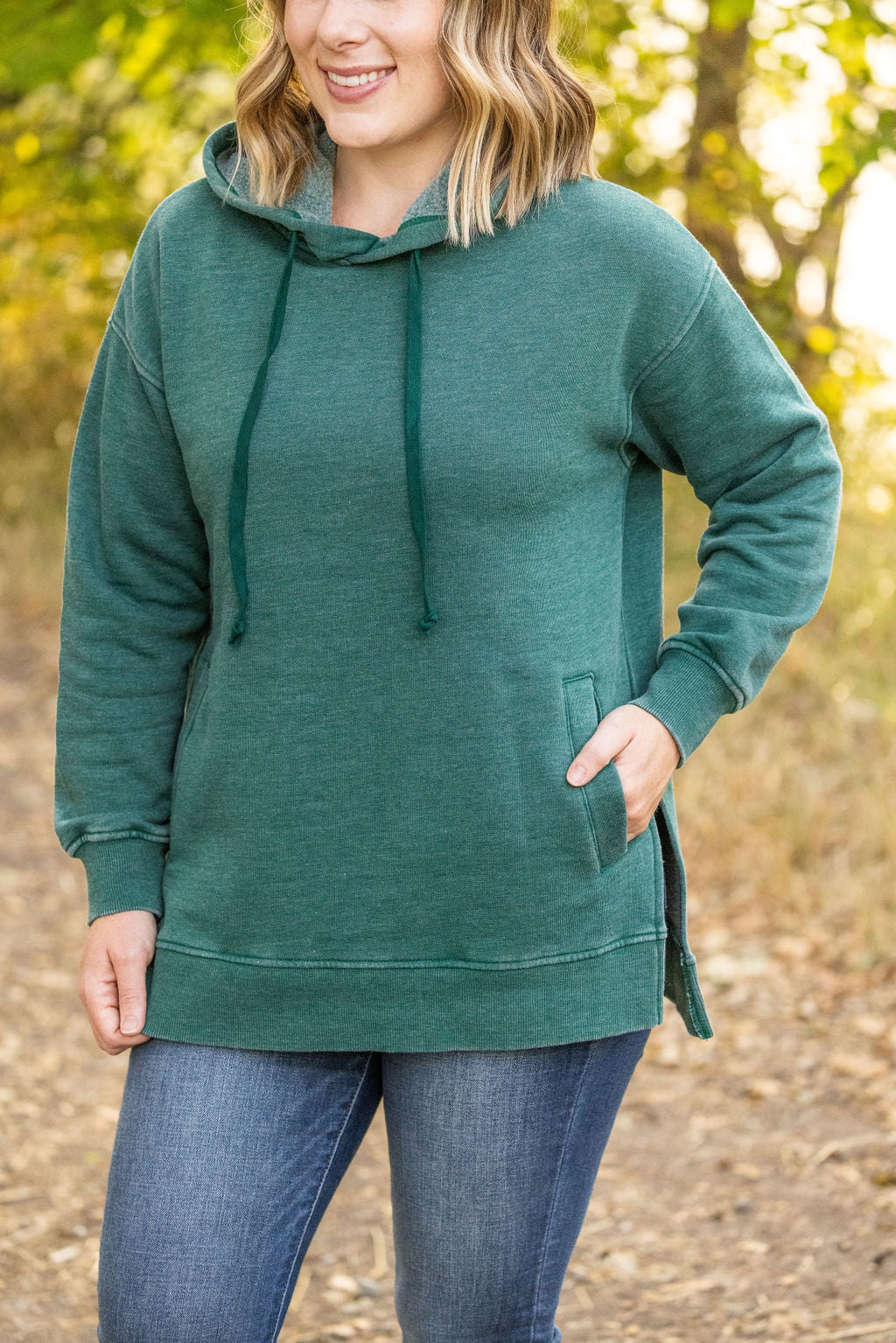 Vintage Wash Hoodie - Hunter Green