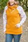 Zoey ZipCowl Sweatshirt - Mustard and Harvest Floral