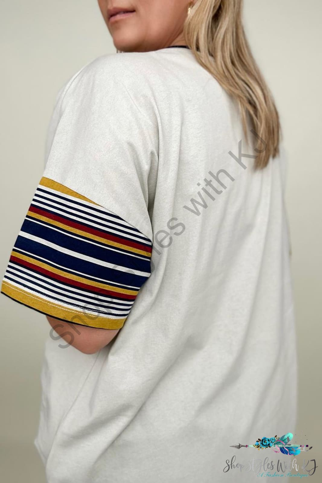 90S Cotton Stripe Contrast Tee T-Shirts