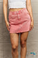 Zenana 90S Vibe Acid Wash Frayed Hem Skirt