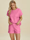 Texture T-Shirt and Shorts Set - 3 Colors