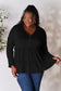Half Button Long Sleeve Ruffle Hem Blouse - 7 Colors