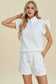 Texture Flounce Sleeve Top and Shorts Set - 5 Colors