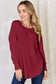 Ribbed Round Neck Slit T-Shirt - 5 Colors