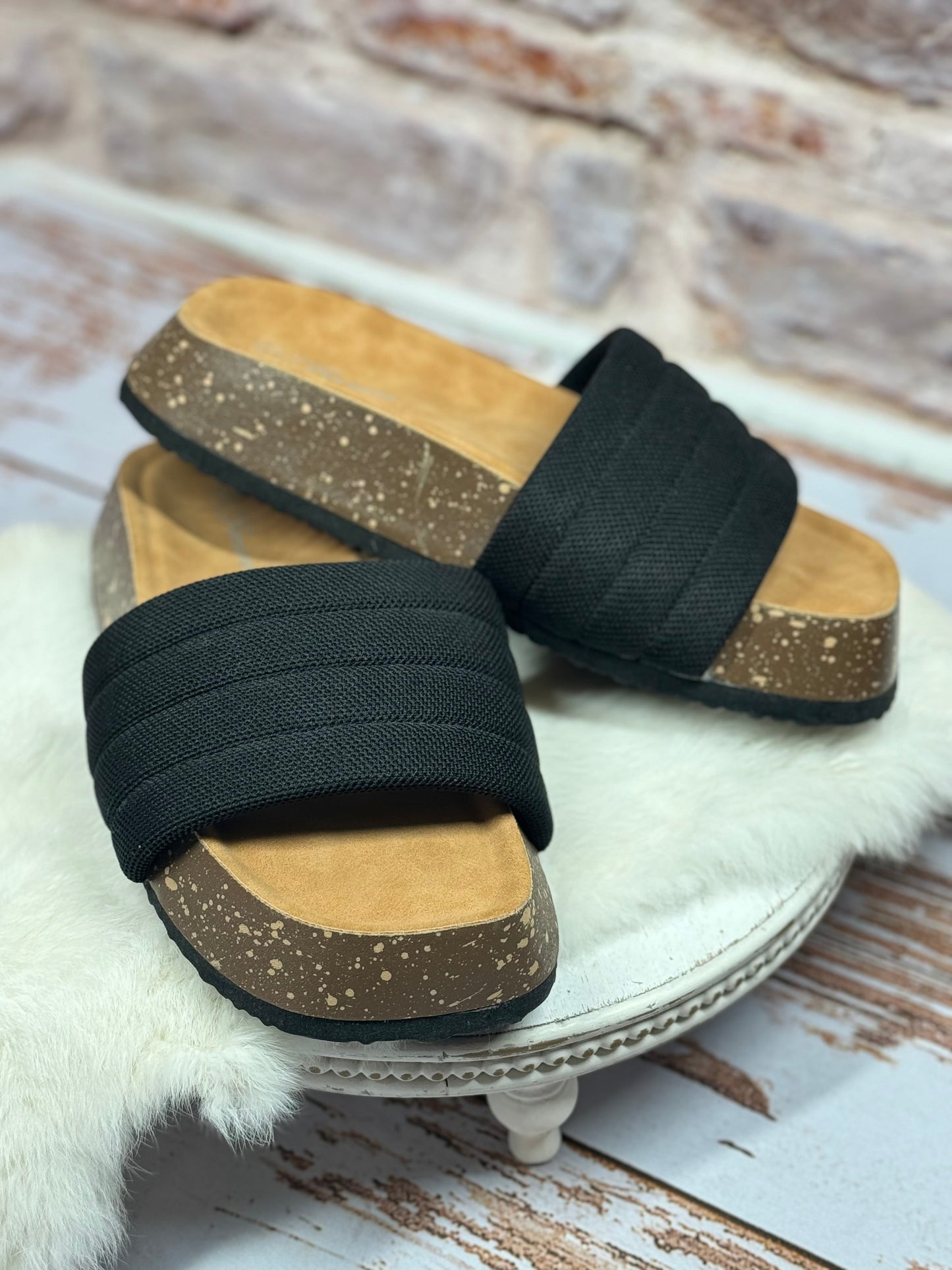 Chloe Chunky Slide in Black