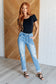 Judy Blue High Rise Patch Pocket Distressed Boyfriend Jeans