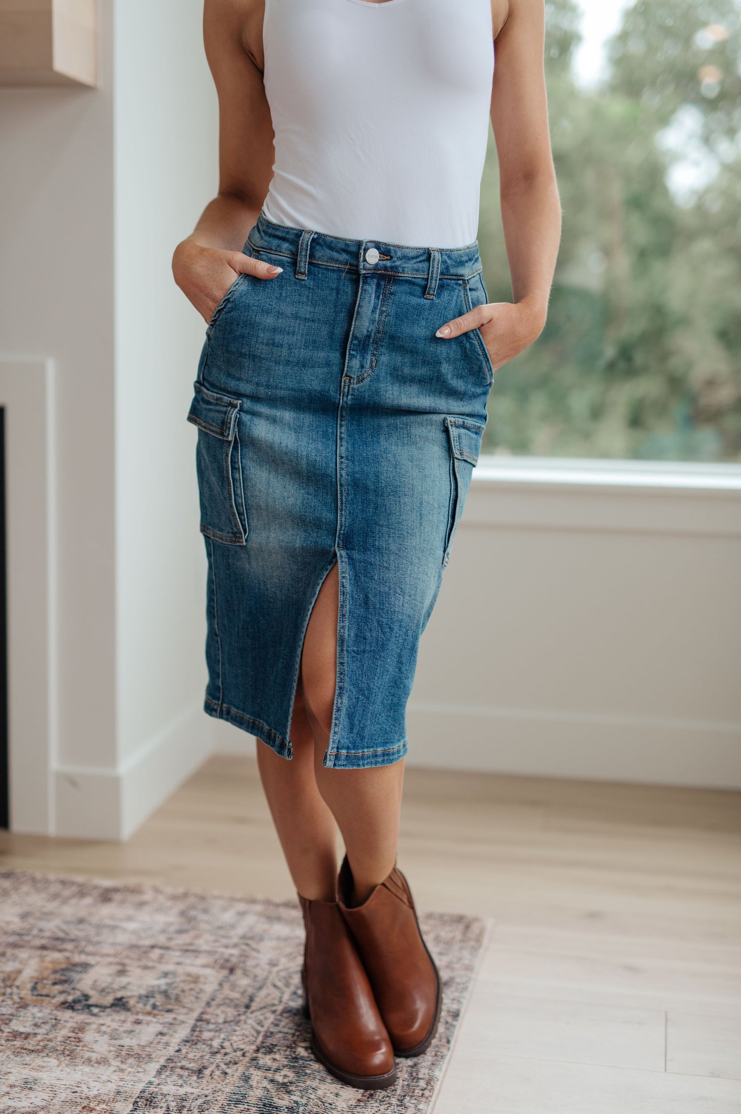 Judy Blue Cargo Denim Skirt
