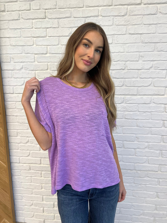 Basically Flowing Dolman Sleeve Top in Lavender