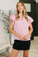 Beauty & Brains Textured Split Neck Blouse