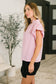 Beauty & Brains Textured Split Neck Blouse