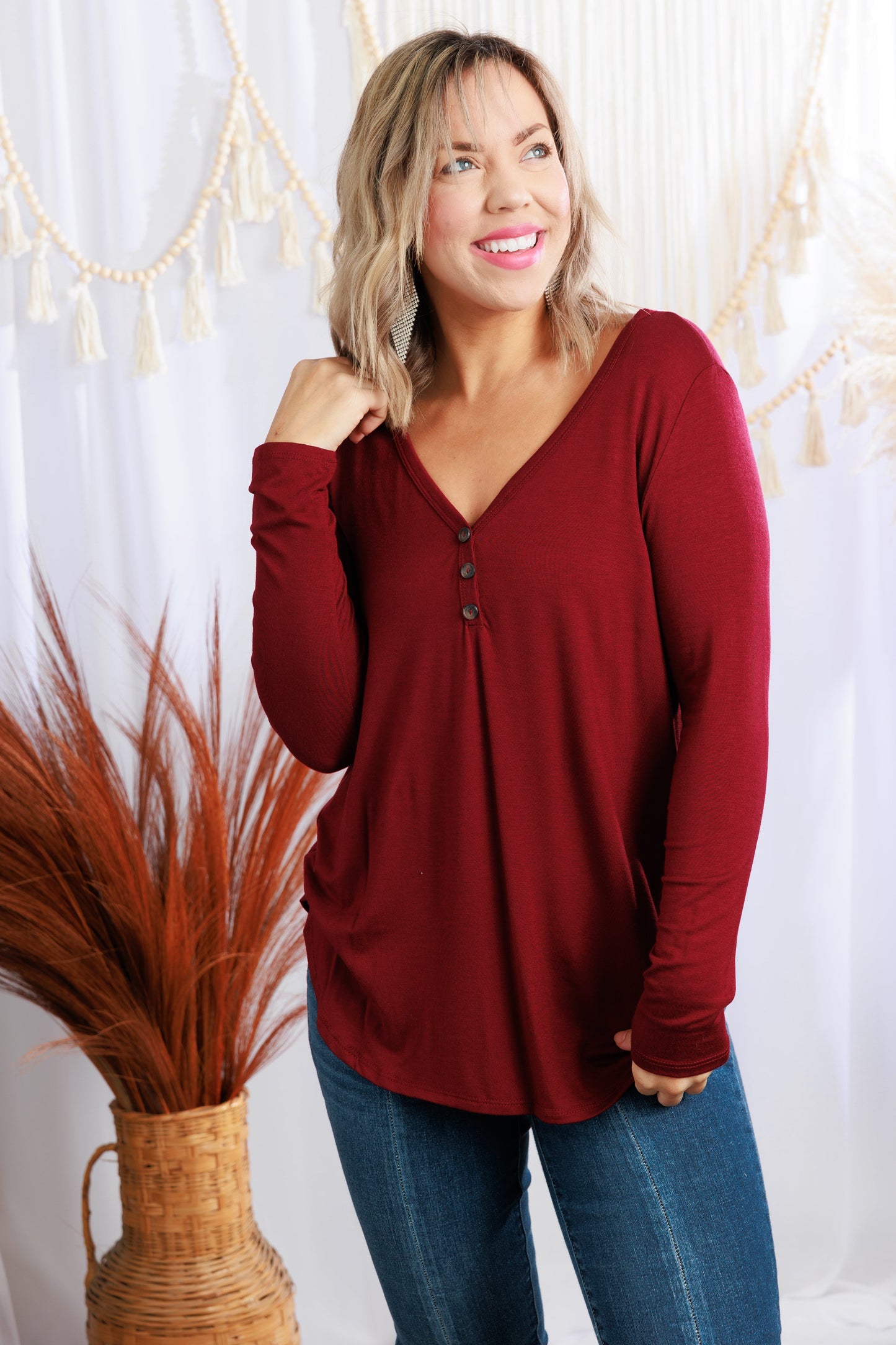 Berry Wine Long Sleeve Top