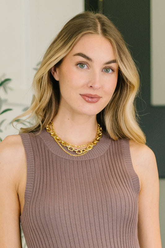 Big, Bold and Beautiful Layered Chunky Necklace in Gold