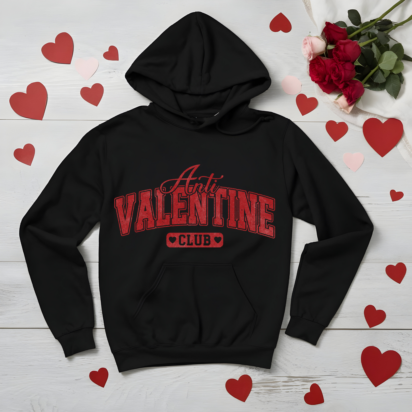 Anti Valentine Club Graphic Hoodie