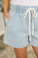 Boardwalk Talks Drawstring Shorts Light Blue