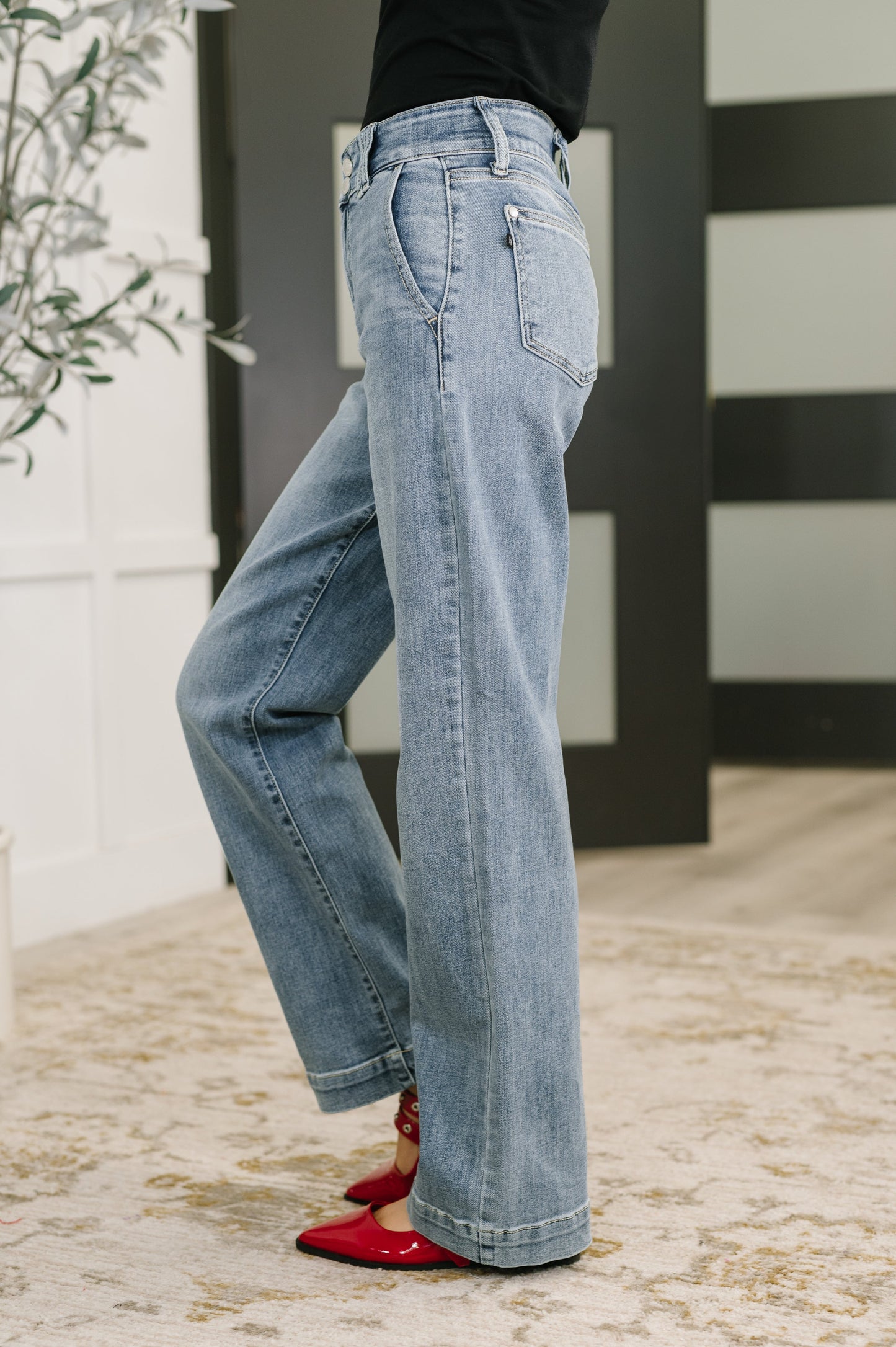 Judy Blue High Waist Trouser Wide Leg Jeans
