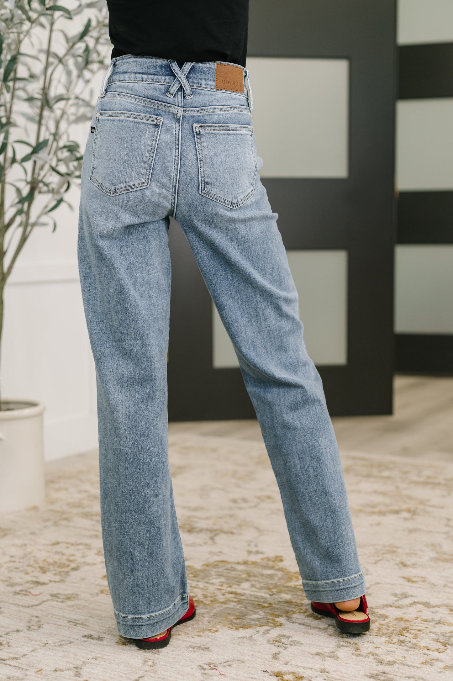 Judy Blue High Waist Trouser Wide Leg Jeans