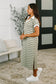 Casual Day Split Neck Midi Dress