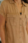 Cloud Nine to Five Button Down Blouse in Deep Camel